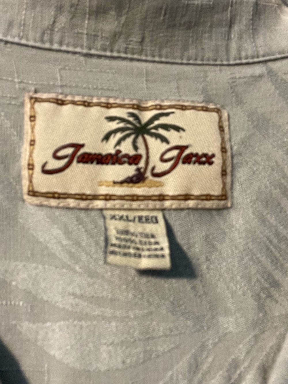 Jamaican Jaxx 100 % silk Men's Short-Sleeve Palm-Print Camp Shirt. Size XXL GUC - Picture 5 of 8